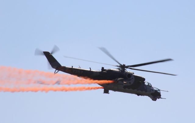 Sólové vystoupení vrtulníkového letectva z Náměště nad Oslavou