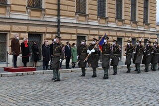 Slavnostní přivítání na Ministerstvu obrany