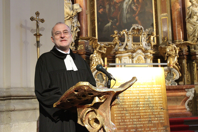 Kázání pronesl kaplan Agentury personalistiky pplk.. Pavel Ruml.