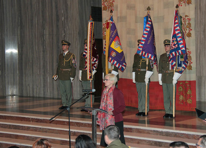 Ministryně obrany Karla Šlechtová při svém projevu.