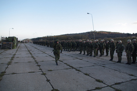 Colonel Hlavac greets his units