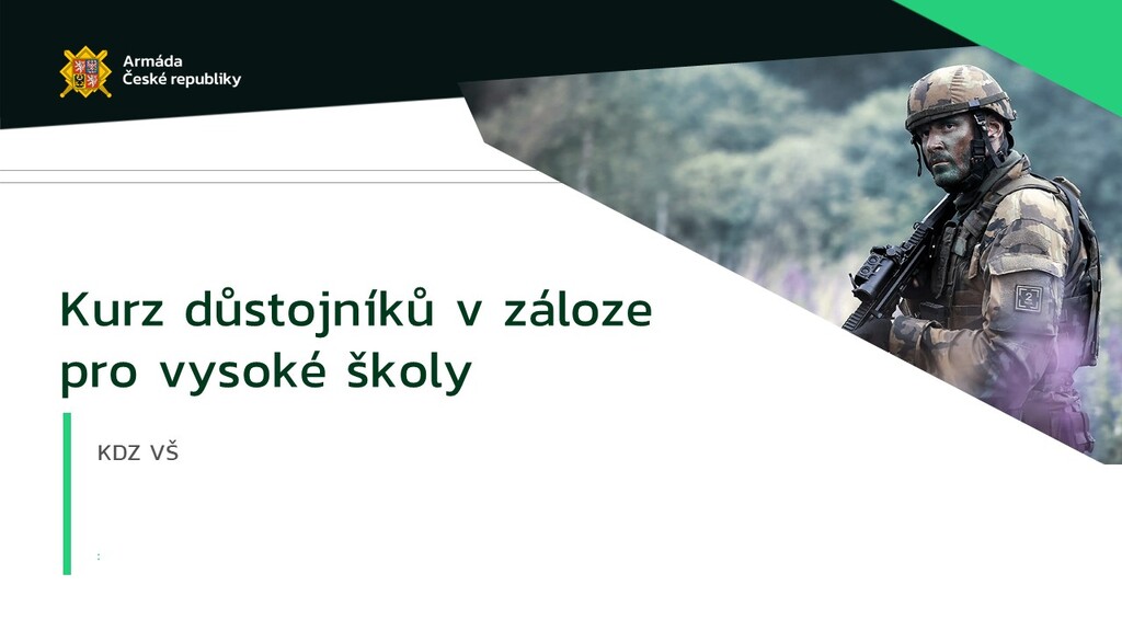  Ministr obrany představil pilotní projekt: Kurz důstojníků v záloze pro vysoké školy