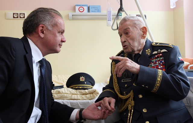 Slovenský prezident navštívil válečného veterána Imricha Gablecha