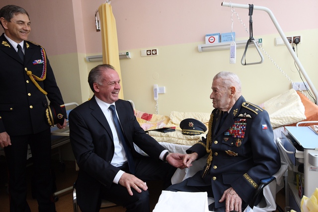 Slovenský prezident navštívil válečného veterána Imricha Gablecha