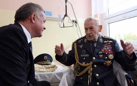 Slovenský prezident navštívil válečného veterána Imricha Gablecha