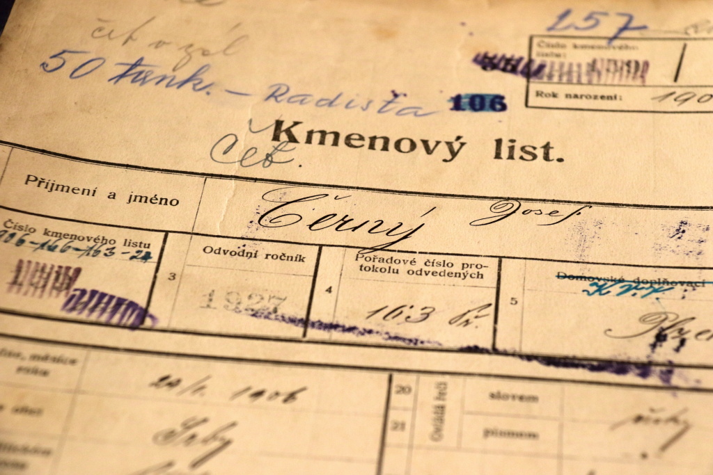 Kmenový list Josefa Černého