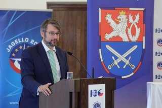Na Pražském hradě vystoupil náměstek ministra obrany Jakub Landovský