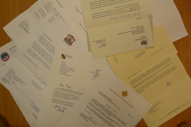 Kondolence, které přišly na Generální štáb AČR