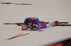 Lukáš Bauer v cíli závodu na 50 km. Foto Svaz lyžařů ČR