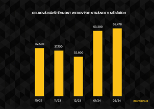 Měsíční návštěvnost webu doarmady.cz 
