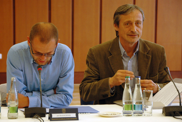 Ministr obrany Martin Stropnický a předseda výboru pro obranu David Kádner