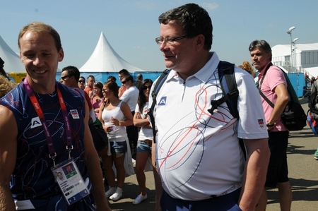 Na kanále Eton Dorney s trenérem čtyřkajaku Leštinou