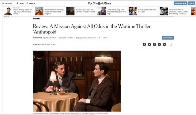 O filmu Anthropoid píší americká média, časopis TIME cituje historika z VHÚ 2