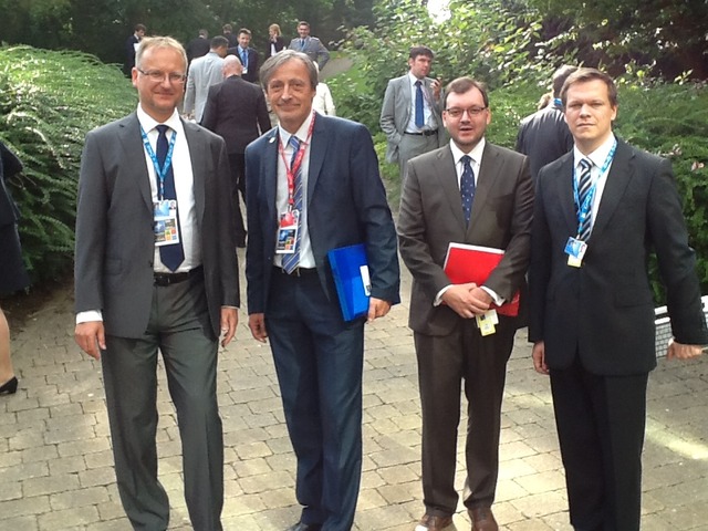Část delegace MO ČR na summitu, zleva Daniel Koštoval, Martin Stropnický, Jan Jireš a Jan Havránek