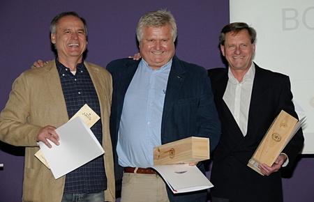 Olympijští medailisté z Montrealu - Bohumil Starnovský, Jiří Adam a Jan Bártů.