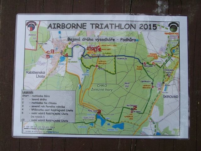 Orientační mapa pro výsadkáře.