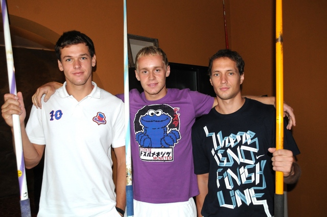 Oštěpaři Petr Frydrych, Jakub Vadlejch a Vítězslav Veselý