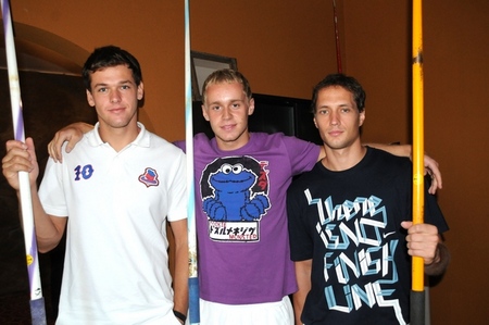 Oštěpaři Petr Frydrych, Jakub Vadlejch a Vítězslav Veselý