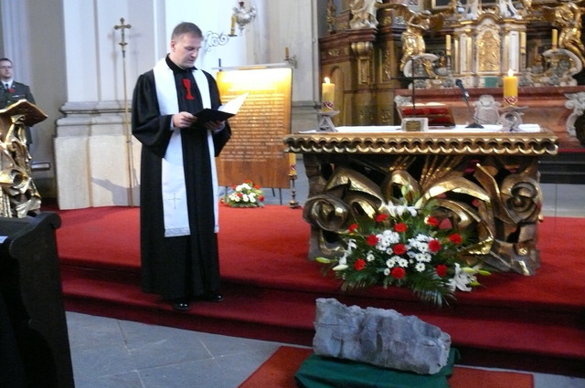 Křest kamene z italského bojiště 1. světové války