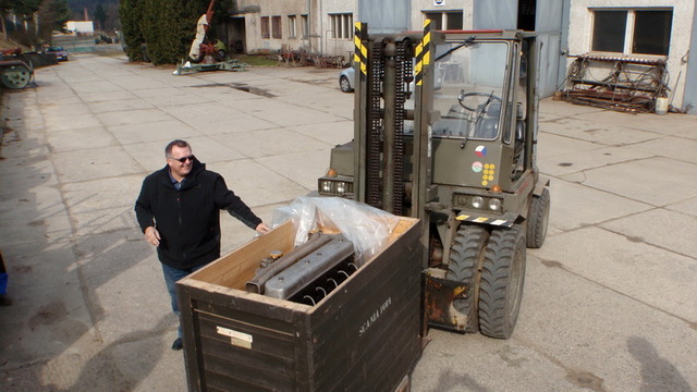 Přeprava motoru Scania ze Švédska do České republiky