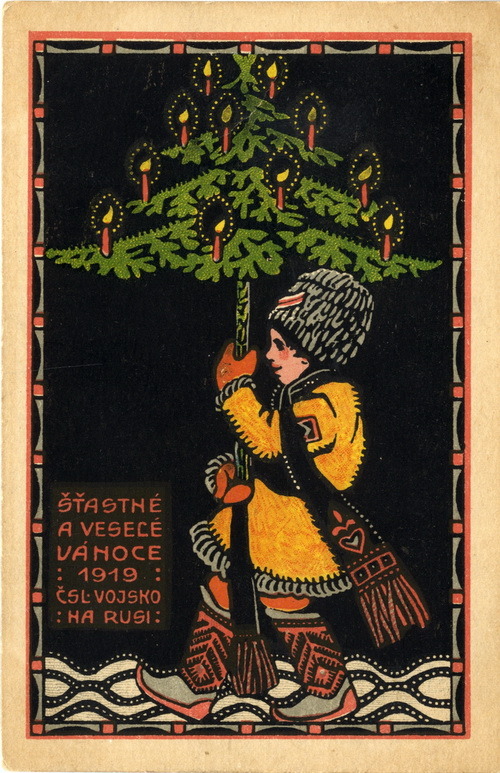 Vánoční vojenská pohlednice ze sbírek VHÚ Praha