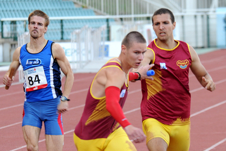 Předávka štafety 4x 400 m