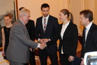 Prezident Zeman se přivítal i s Evou Samkovou