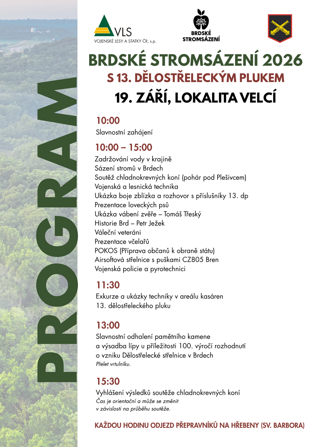 Brdské stromsázení - program
