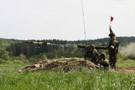 Rocket leaves the muzzle