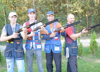 Skeetaři Dukly Hradec Králové - Miloš Slavíček, Jakub Novota, Leoš Hlaváček a Jan Sychra