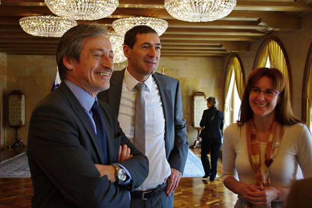 Ilustrační foto ze setkání ministrů obrany středoevropských zemí - ministr Martin Stropnický se slovinskou kolegyní Andrejou Katič a chorvatským ministrem Ante Kotromanovićem 