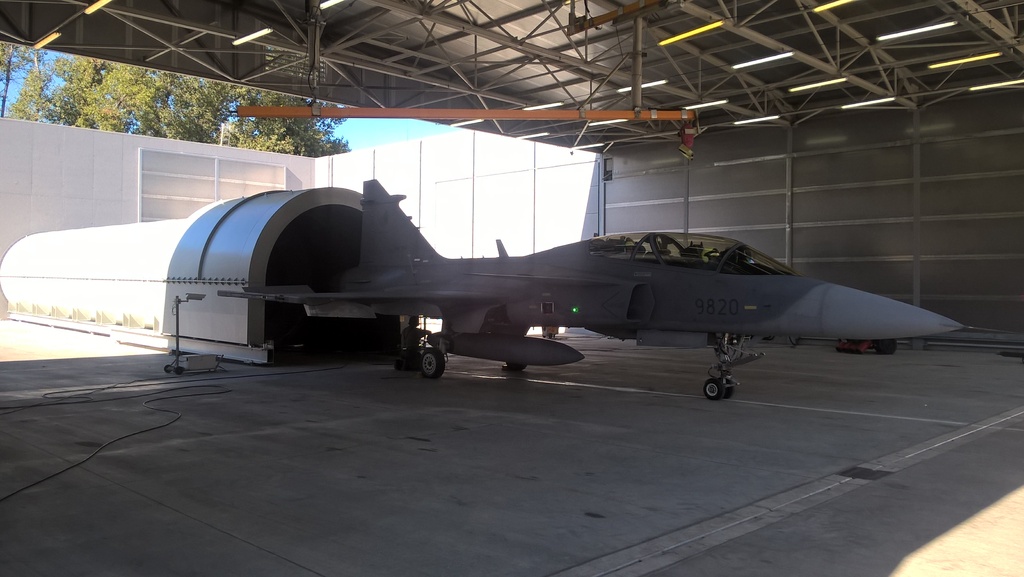 Stanoviště testování motorů na 21. základně taktické letectva Čáslav