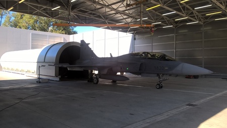 Stanoviště testování motorů na 21. základně taktické letectva Čáslav