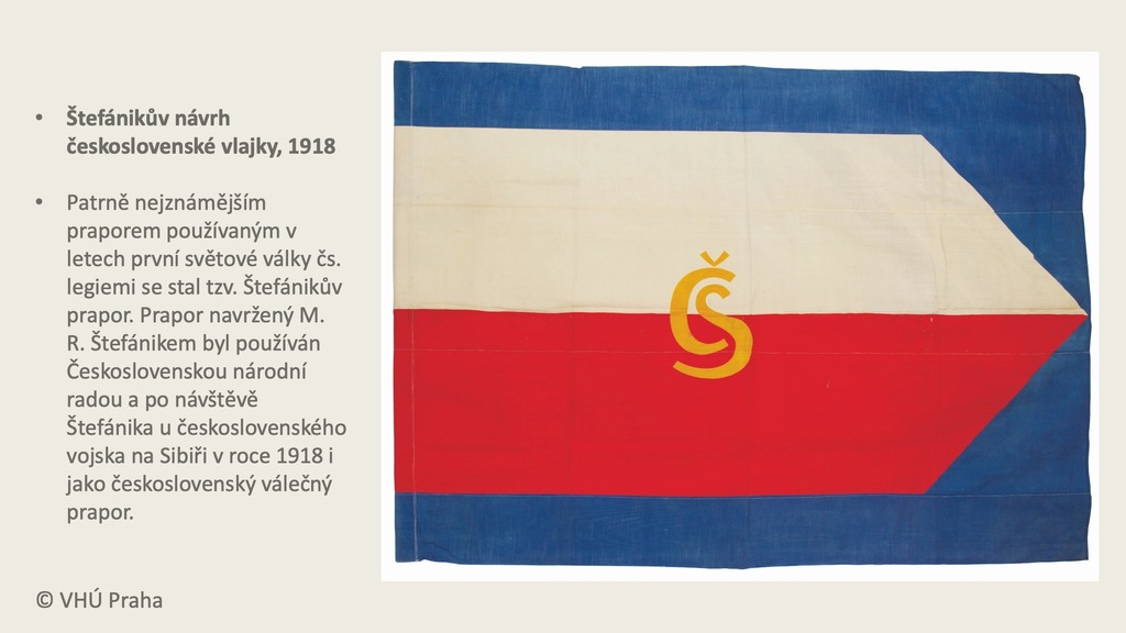 Štefánikův návrh československé vlajky, 1918