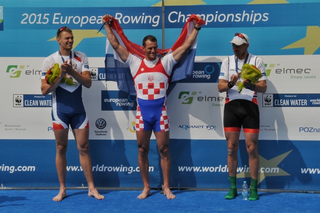 Stupně vítězů skifu mistrovství Evropy, stříbro Ondřej Synek