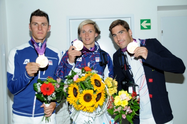Tři zlatí armádní olympionici - Kulhavý, Špotáková a Svoboda