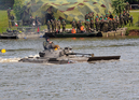 Floating 2013: BMP afloat watched by a group of Joint Forces commanders 