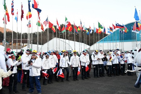 Ve středu 7. února se ve vesnici uskutečnil uvítací ceremoniál ZOH 2018 pro český tým