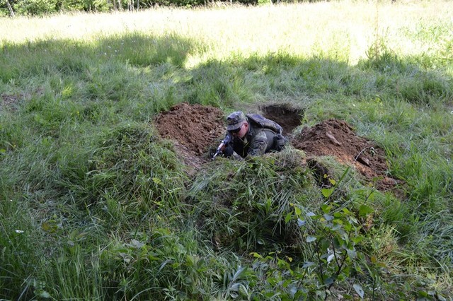 Vybudování okopu v rámci ženijní přípravy