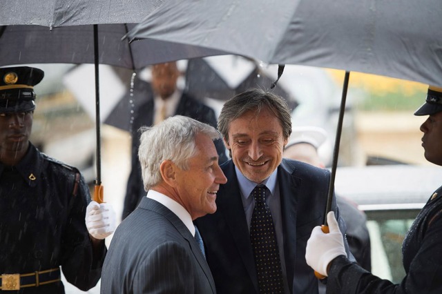 Přivitání MO USA a ČR provázel silný déšť 3