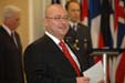 Ministr Martin Barták během projevu k vyznamenaným