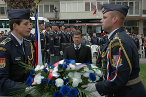 Deputy defence minister Frantisek Padelek at the ceremony in front of the War Pilots Memorial in Prague
