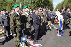In front of the Memorial to the Red Army